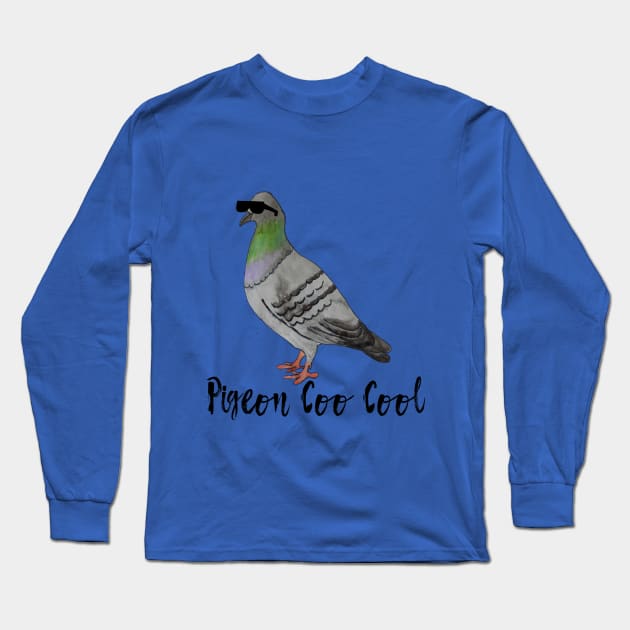 Pigeon Coo Cool Long Sleeve T-Shirt by ABY_Creative